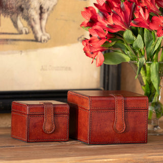 Leather Valet Storage Boxes, Set of 2