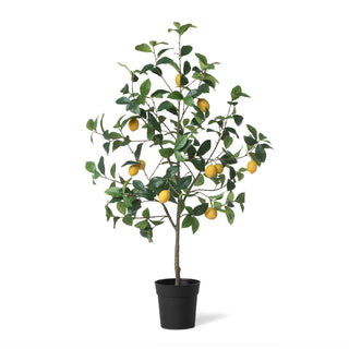 Lemon Tree in Plastic Pot, 48"H - Polyester, plastic and Styrofoam