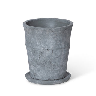 Meyer Cement Garden Pot w Tray, 8.5"