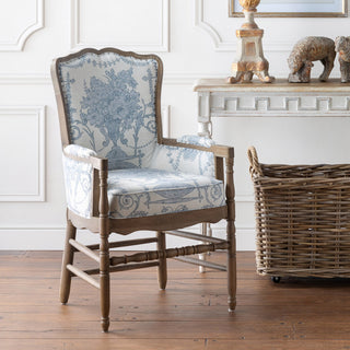 French Quarter Blue Provincial Fireside Chair