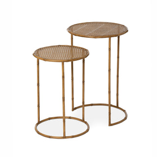 Bamboo Style, Metal Occasional Nesting Tables, Set of 2