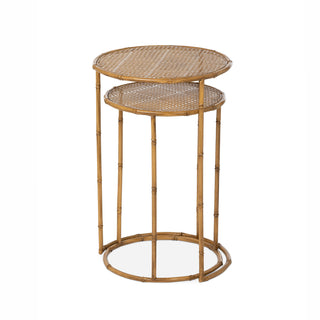 Bamboo Style, Metal Occasional Nesting Tables, Set of 2