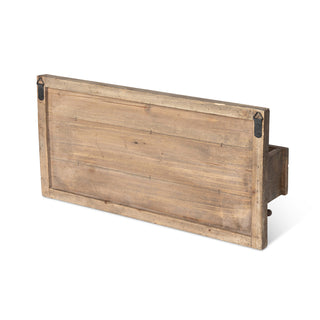 Wood & Iron Lattice Shelf Rack with Hooks, 27.75"L x 7"W x 15"H